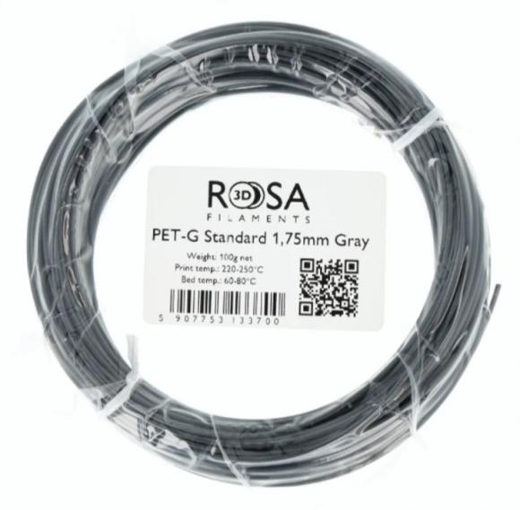 Filament ROSA3D PETG 100g Szary Gray